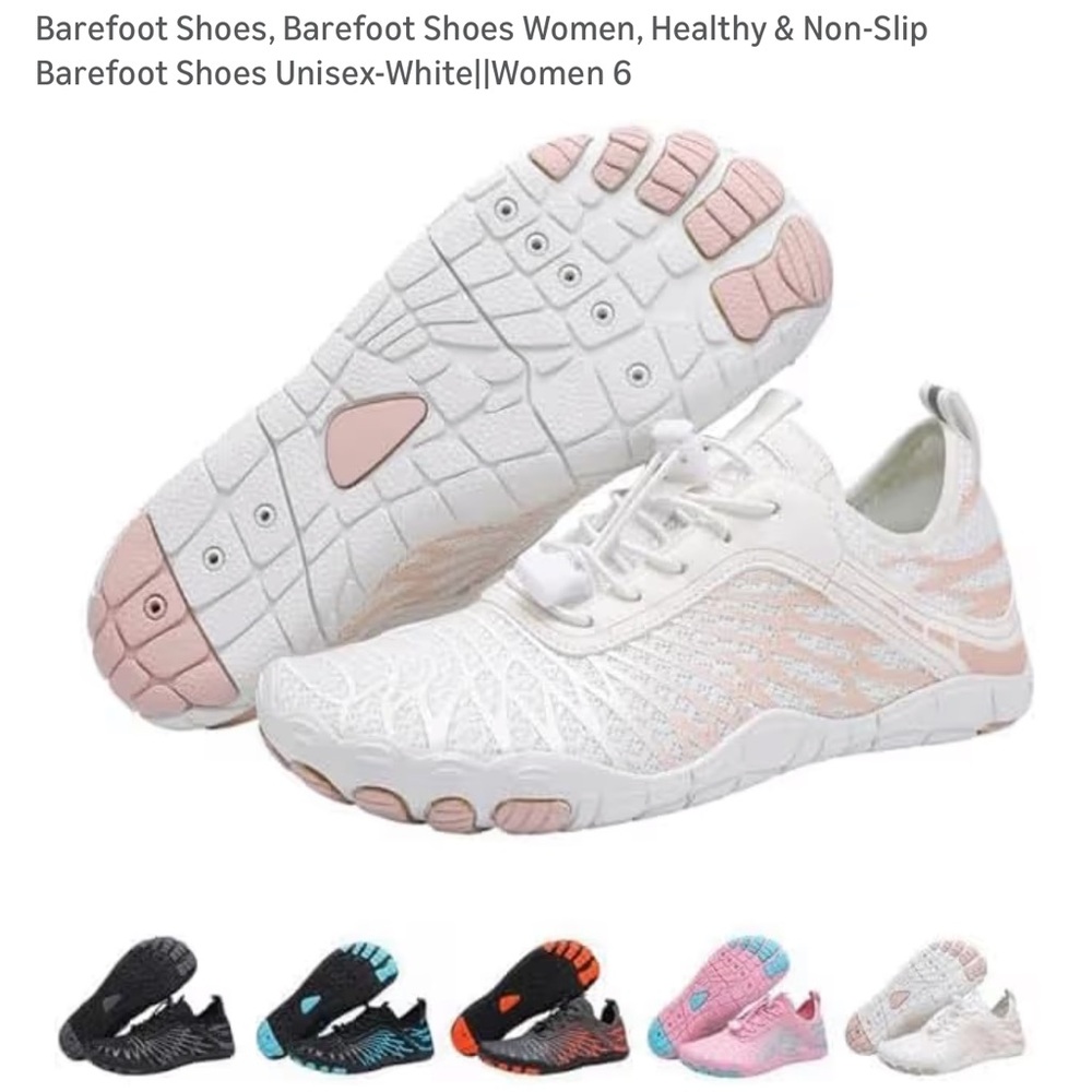Barefoot Shoes for Women White and Tan Rose Gold size 6-6.5